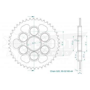 ESJOT  Sprocket 44 Z