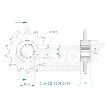 ESJOT Front Sprocket 14 Z