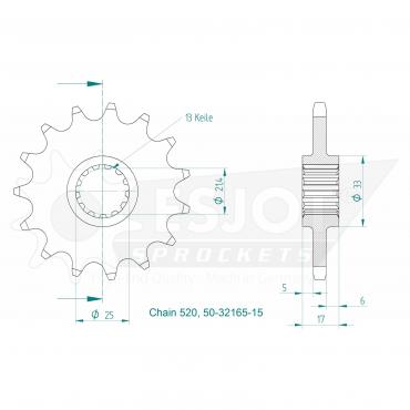 ESJOT Front sprocket 15 Z