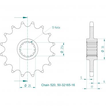 ESJOT Front Sprocket 16 Z