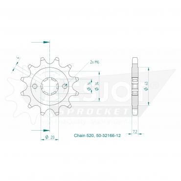 ESJOT Front Sprocket 12 Z
