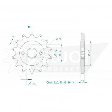 ESJOT Front sprocket 14 Z