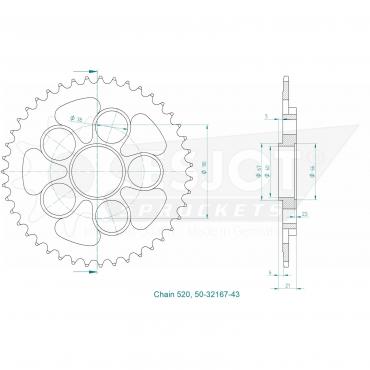 ESJOT  Sprocket 43 Z