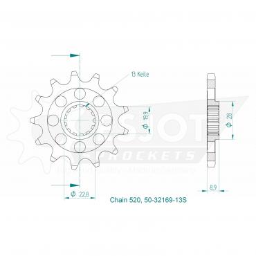 ESJOT Sport front sprocket 13 Z