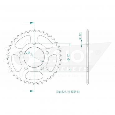 ESJOT  Sprocket 38 Z
