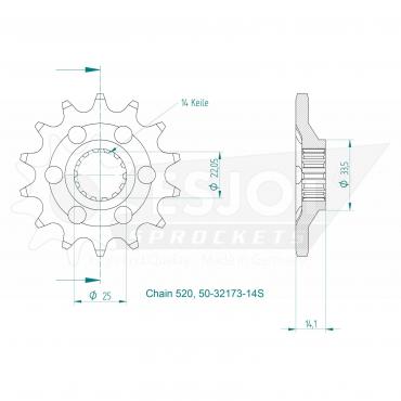 ESJOT Front Sprocket 14S Z