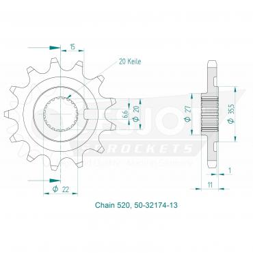 ESJOT Front Sprocket 13 Z