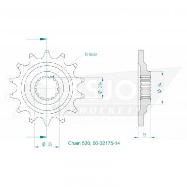ESJOT Front Sprocket 14 Z