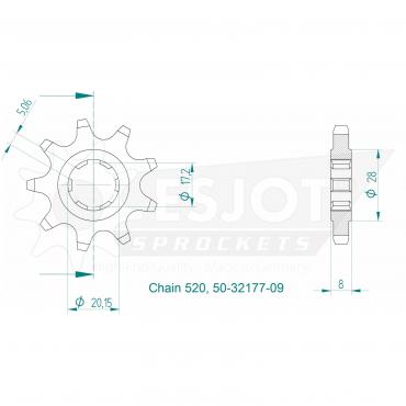ESJOT Front Sprocket 9 Z