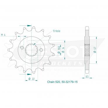 ESJOT Front sprocket 15 Z