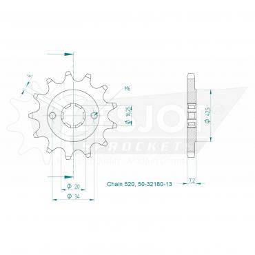 ESJOT Front Sprocket 13 Z