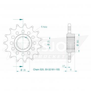 ESJOT Sport front sprocket 15 Z