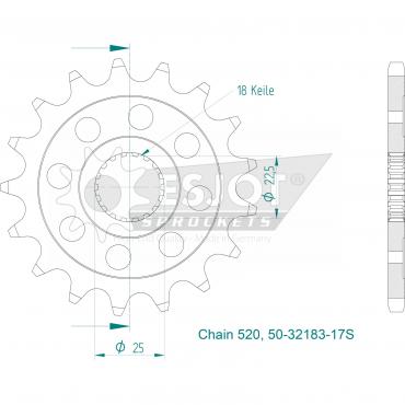 ESJOT Sport front sprocket 17 Z
