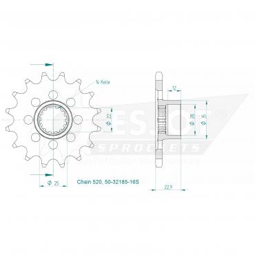 ESJOT Front Sprocket 16S Z