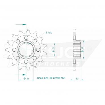 ESJOT Front Sprocket 15S Z