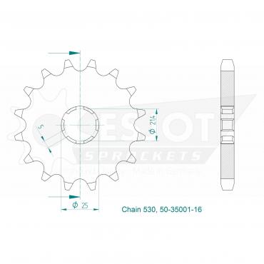 ESJOT sprocket 16 Z