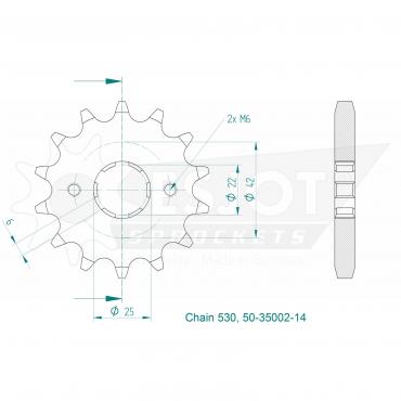 ESJOT Front Sprocket 14 Z