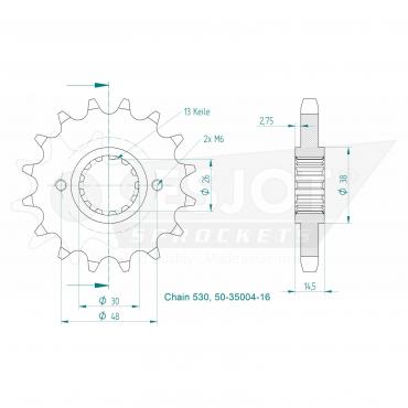 ESJOT Front sprocket 16 Z
