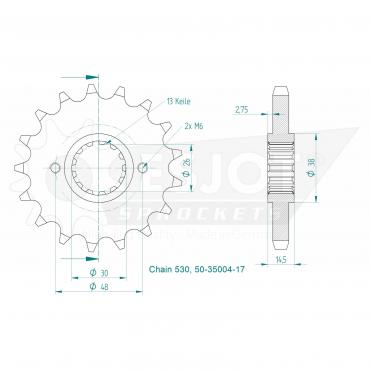 ESJOT Front sprocket 17 Z
