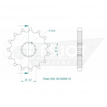 ESJOT Front Sprocket 15 Z