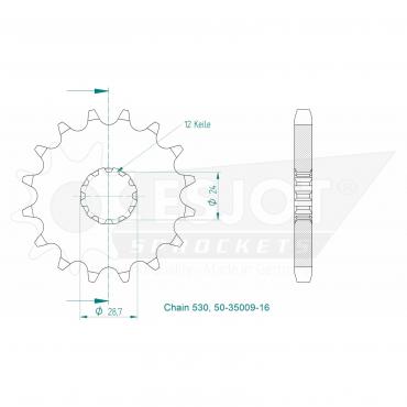 ESJOT sprocket 16 Z