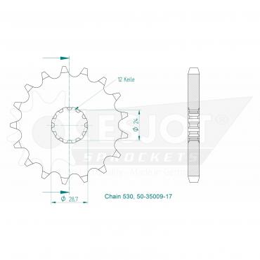 ESJOT Front sprocket 17 Z