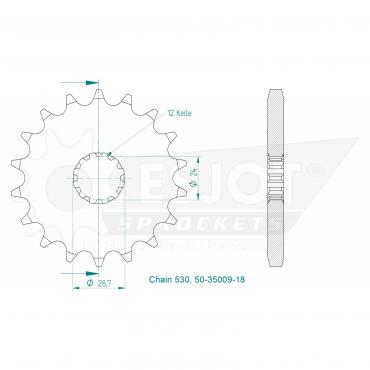 ESJOT Front sprocket 18 Z