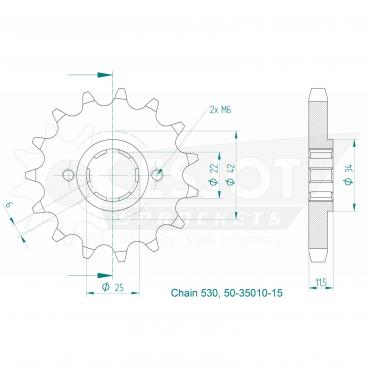 ESJOT Front Sprocket 15 Z