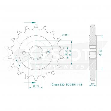 ESJOT Front Sprocket 18 Z