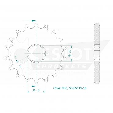 ESJOT Front Sprocket 18 Z