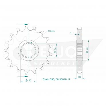 ESJOT Front sprocket 17 Z