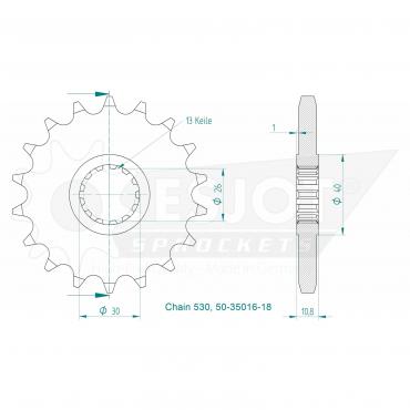 ESJOT Front sprocket 18 Z