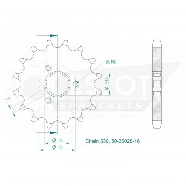 ESJOT Front Sprocket 16 Z