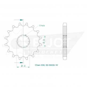 ESJOT Front Sprocket 16 Z