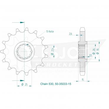 ESJOT Front Sprocket 15 Z