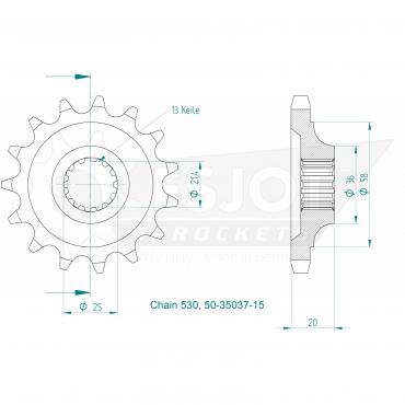 ESJOT Front Sprocket 15 Z