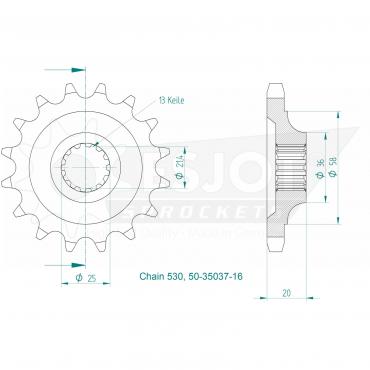 ESJOT Front Sprocket 16 Z