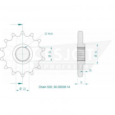 ESJOT Front Sprocket 14 Z