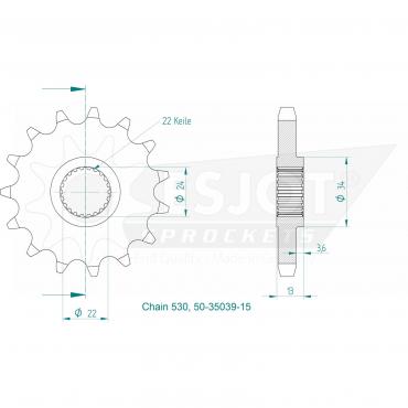 ESJOT Front Sprocket 15 Z