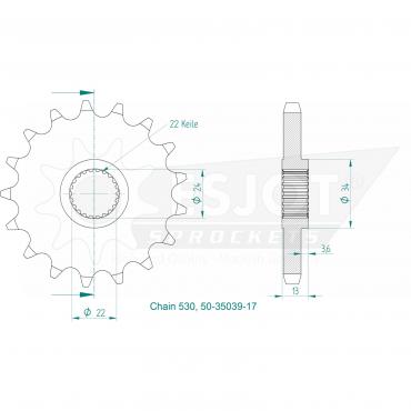 ESJOT Front Sprocket 17 Z