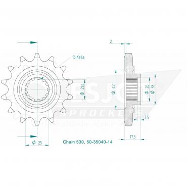 ESJOT Front Sprocket 14 Z