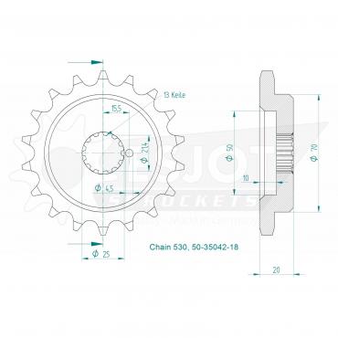 ESJOT Front Sprocket 18 Z