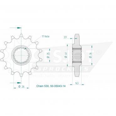 ESJOT Front Sprocket 14 Z