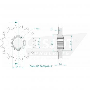 ESJOT Front Sprocket 16 Z