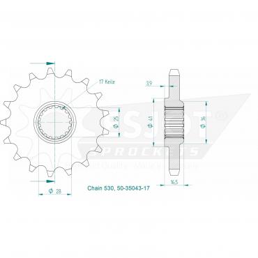 ESJOT Front Sprocket 17 Z