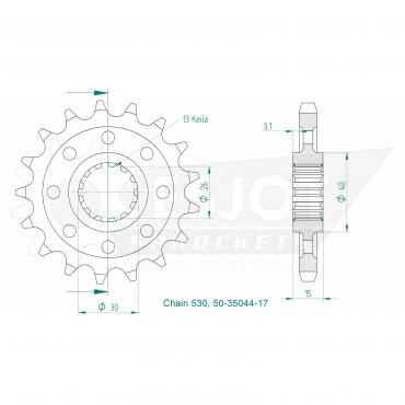 ESJOT Front Sprocket 17 Z