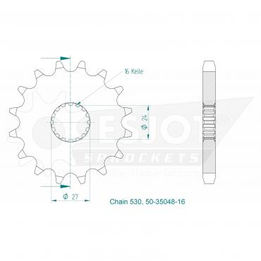 ESJOT Front Sprocket 16 Z