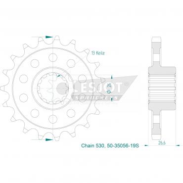 ESJOT Sport front sprocket 19 Z