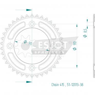 ESJOT  Alu-Sprocket 38 Z