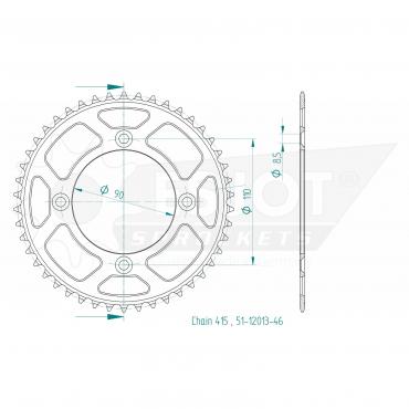 ESJOT  Alu-Sprocket 46 Z